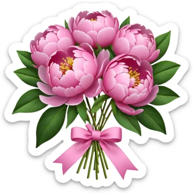 Peonies bouquet sticker