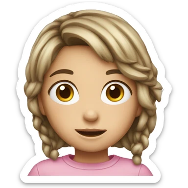 kid girl class confused sticker