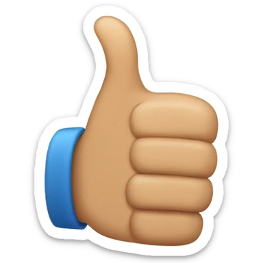 Thumbs up hand bent thumb sticker