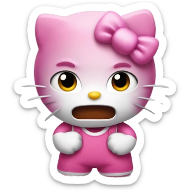 Angry hello kitty sticker