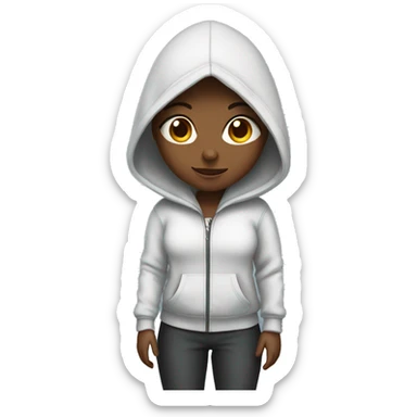 Girl in a hoodie and pants sticker
