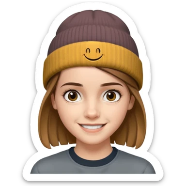 emma watson wearing gray beanie sticker