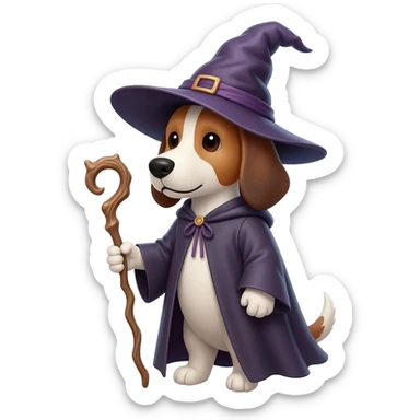 Dog wizard sticker