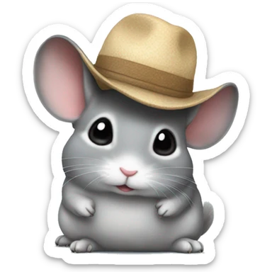 chinchilla in a hat sticker