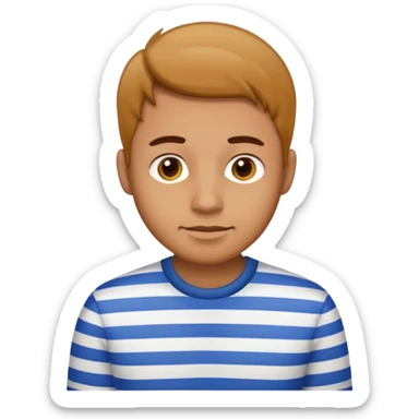 stripped shirt wearing man sticker