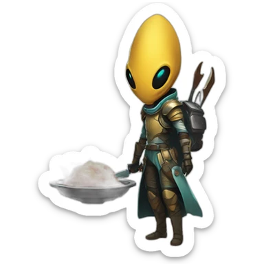 let him cook alien emoji scifi roguelike rpg style inspired by slay the spire digital art sticker
