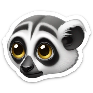 a very sad lemur sticker