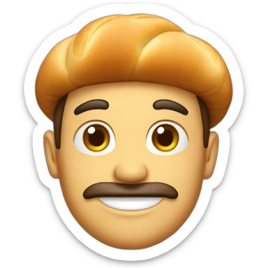 man with brioche hat sticker