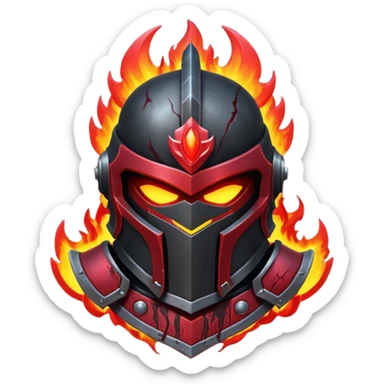 Ares armor object icon, black metal armor with deep crimson red highlights, ancient Greek style, battle scars, fiery glow, 3D cartoon, mobile game icon style, centered, clean background, no text, no watermark

 sticker