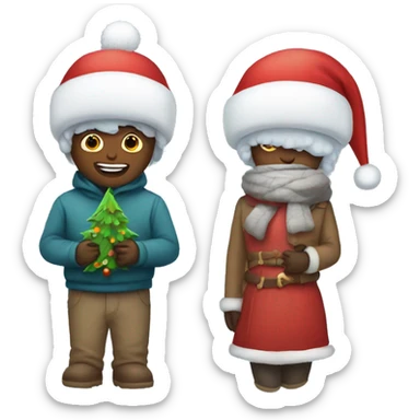 Winter and christmas sticker