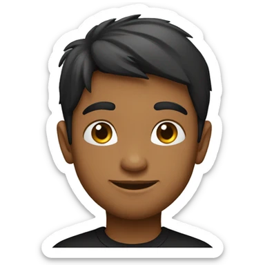 Indian boy in black t shirt with spectacular  sticker