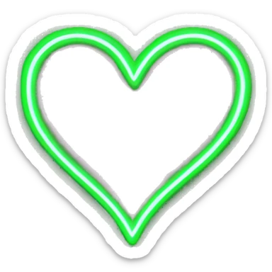 Neon green heart sticker
