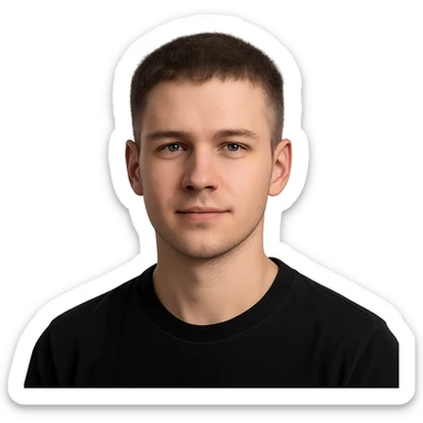 portrait of a young man with short haircut sticker