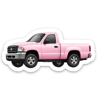 light pink pickup truck  sticker