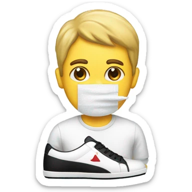 a person with tp on the shoe sticker