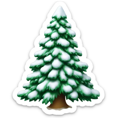Christmas tree covered with snow sticker