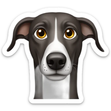 Dark brown greyhound with some grey hairs sticker