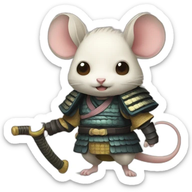 rat tailed maggot samurai sticker