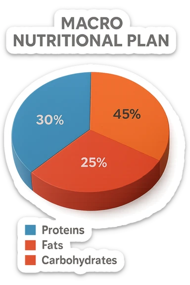 Piano A Macro nutrizionale GRAFICO in 3d sticker