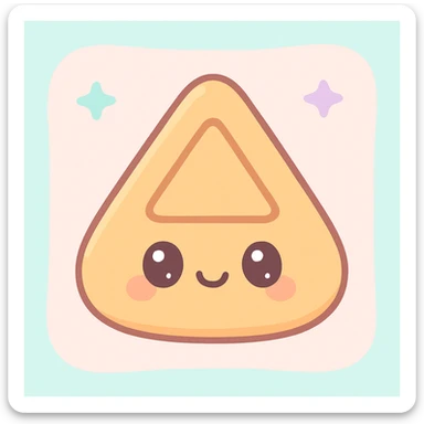 kawaii style dalgona candy with triangle shape, inspired by Squid Game sticker