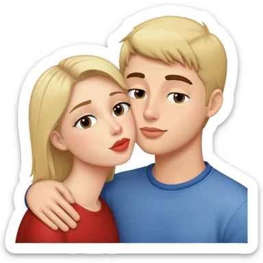Kissing my boyfriend on the cheek  sticker
