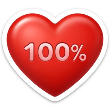 Un cœur au-dessus c'est écrit 100 % sticker
