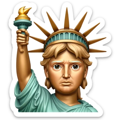 Statue of liberty with Donald Trump face sticker