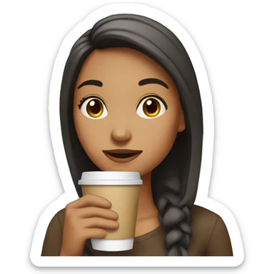 girl drink coffee  sticker