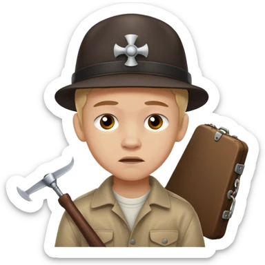 13 y/o Brian robeson at the beginning of Hatchet
struggling with his parents' recent divorce and harboring . He is angry, self-pitying
He is carrying a hatchet
He is on a single-engine plane with a pilot who soon suffers a heart attack, leaving Brian to navigate the crash and his new, harsh reality. sticker