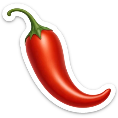 small swirl or drop of vibrant red chili sauce with glossy semi-thick texture, visible flecks of chili or seeds, smooth surface with gentle peaks, bright spicy sheen, soft lighting, subtle shadows, emoji scale sticker