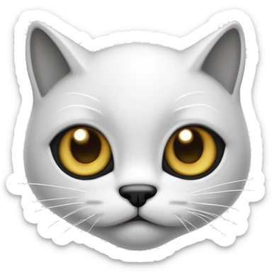 gato blanco con manchas negras guiñando un ojo sticker