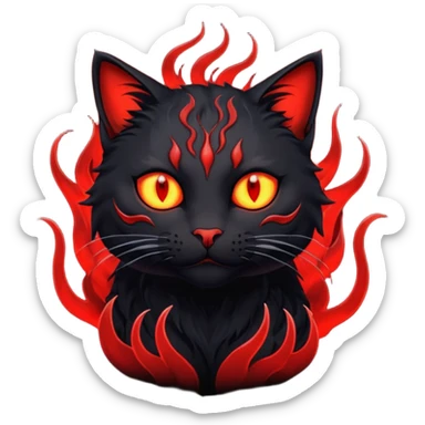 cat hades has death powers sticker