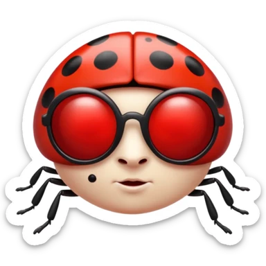 an evil ladybug with dark sunglasses  sticker