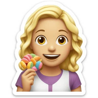 a girl eat sweets sticker