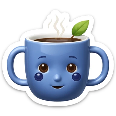 Coffee MUG WITH BLUEBERRY ON THE MUG sticker
