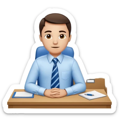 une image de 3/4 avec un recruteur à son bureau (l'image est tourné de 3/4) je veux une image qui soit de 3/4
 sticker