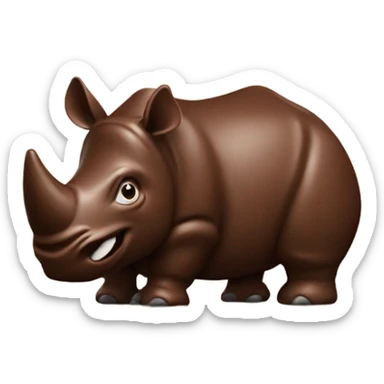 Chocolate eating a rhino sticker