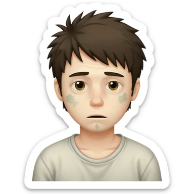 drug addicted boy tired rough scruffy sticker