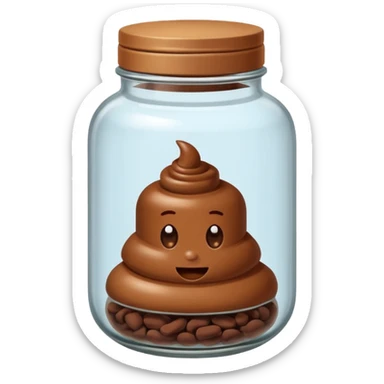One poop in the jar with no face sticker