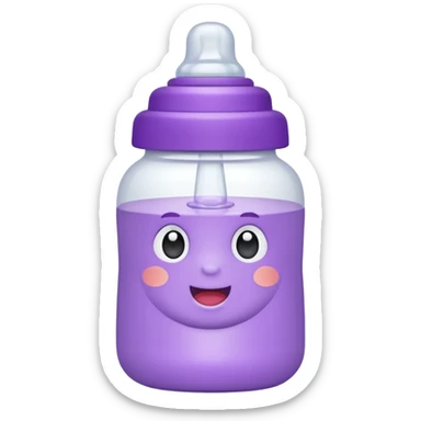 baby bottle white and purple sticker
