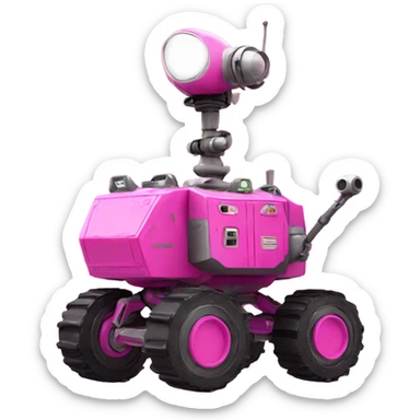 moon rover in strong pink color sticker