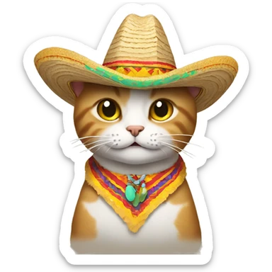 Cat wearing a sombrero  sticker