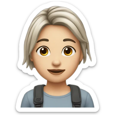 a girl caracter withe a logo bellaforshop sticker