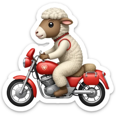 a sheep on a motorbike sticker