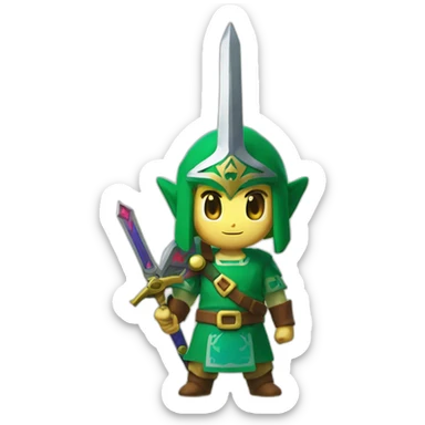 zelda has got a master sword in zelda game sticker