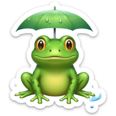 Une grenouille sous la pluie sticker