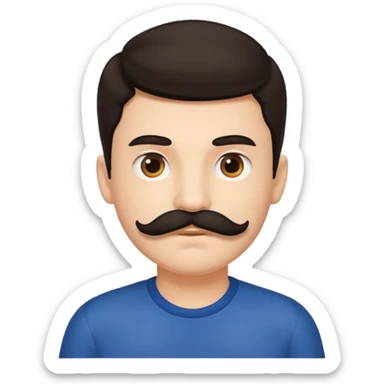 mustache Young boy,Big mustache.
negative: Dont use same face style. sticker