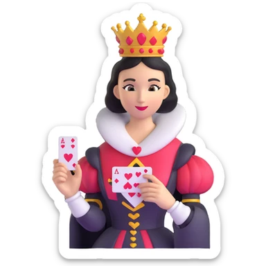 Queen of Hearts from Alice in Wonderland, holding a playing card sticker