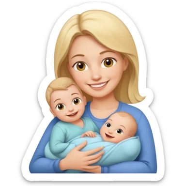 mother with one newborn baby sticker