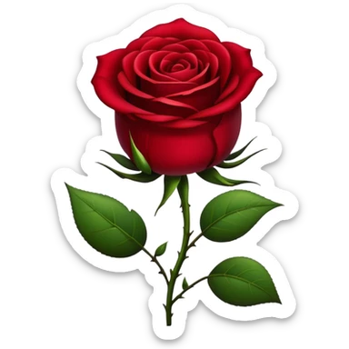Realistic rose of dark red color  sticker